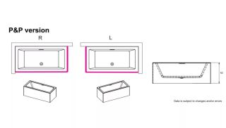 Акриловая ванна Riho Rethink Cubic Fall Plug and Play B110023005 L заполнение через перелив 200х90см белый